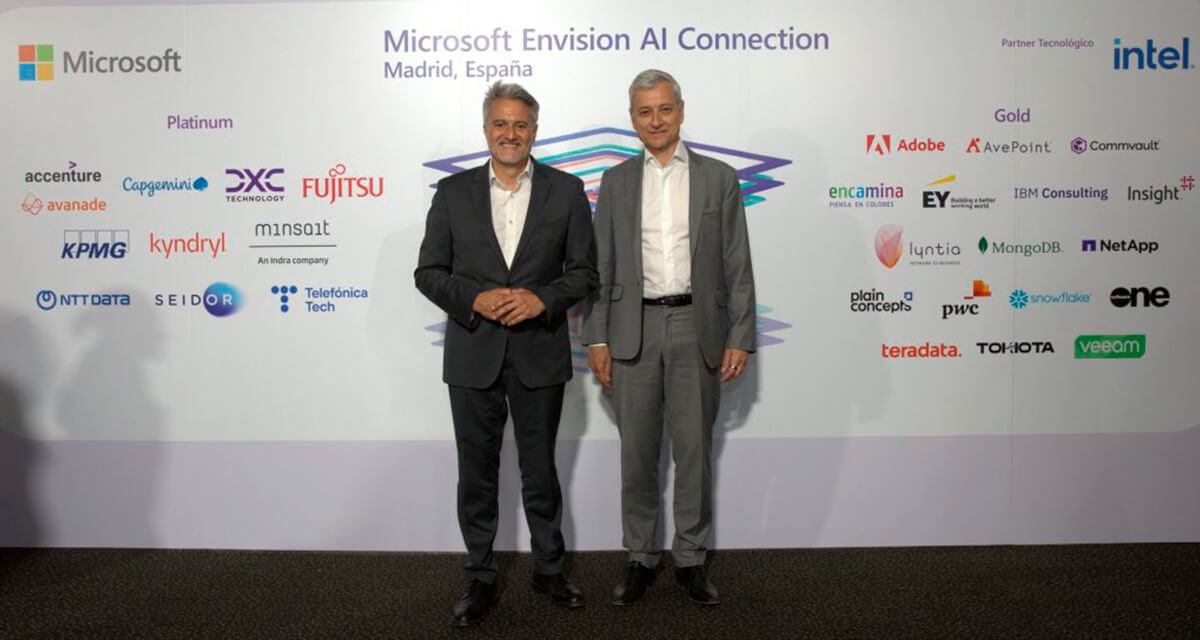 Alberto Granados, presidente de Microsoft España y Jean Philippe Courtois, Executive Vice President & President, National Transformation Partnerships de Microsoft.